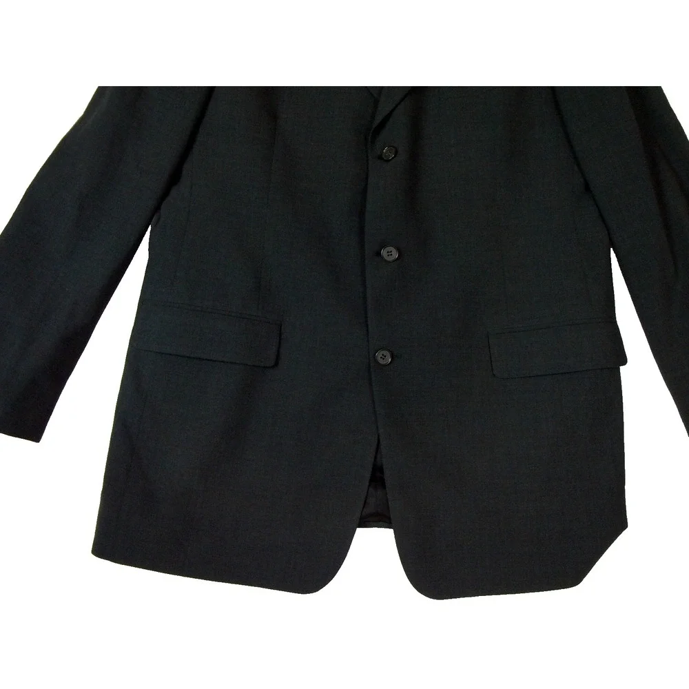 Brooks Brothers 100% Worsted Wool Blazer Jacket‎ Black Sz 43 L Union Made USA